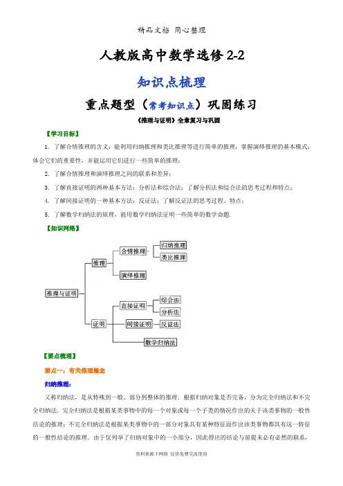 人教版高中数学【选修2-2】[知识点整理及重点题型梳理]_《《推理与证明》全章复习与巩固(提高)(理)