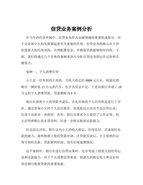 信贷业务案例分析