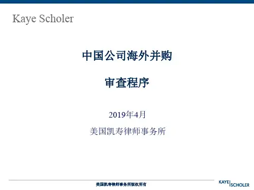 中国公司海外并购审查程序30页PPT文档