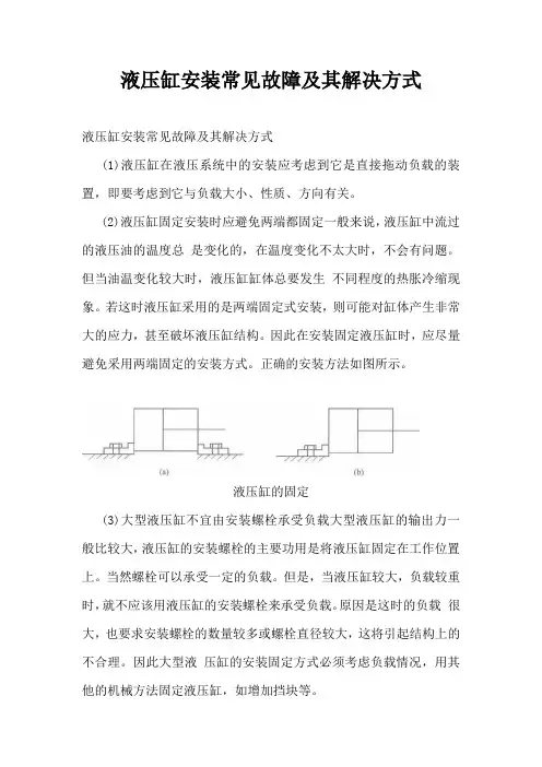 液压缸安装常见故障及其解决方式