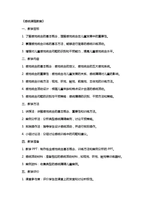 《感统课程教案》