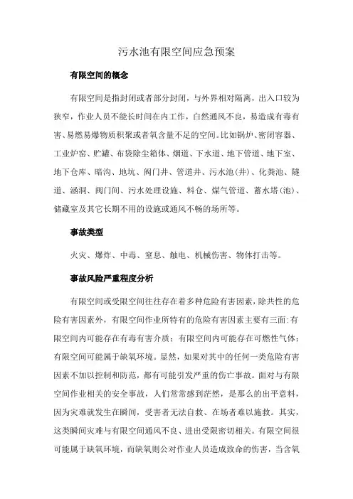 污水池有限空间应急预案