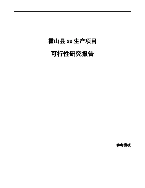 霍山县如何编写项目可行性研究报告(模板范文)