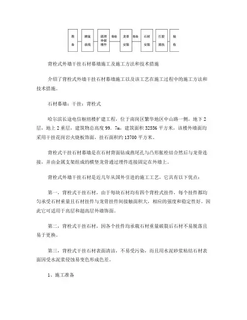 背栓式外墙干挂石材幕墙施工及施工方法和技术措施