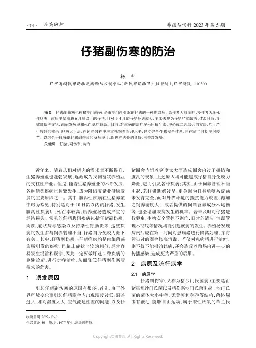 仔猪副伤寒的防治