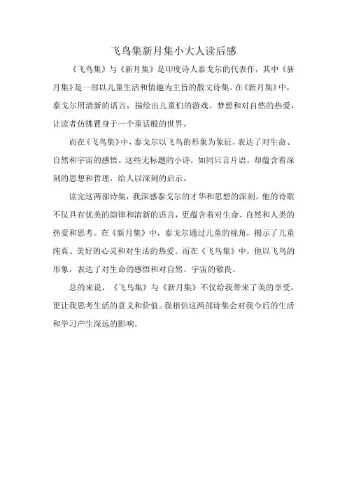 飞鸟集新月集小大人读后感
