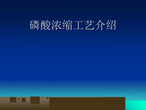 湿法磷酸生产浓缩工艺介绍