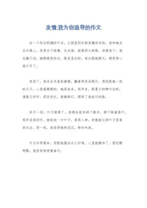友情,我为你追导的作文