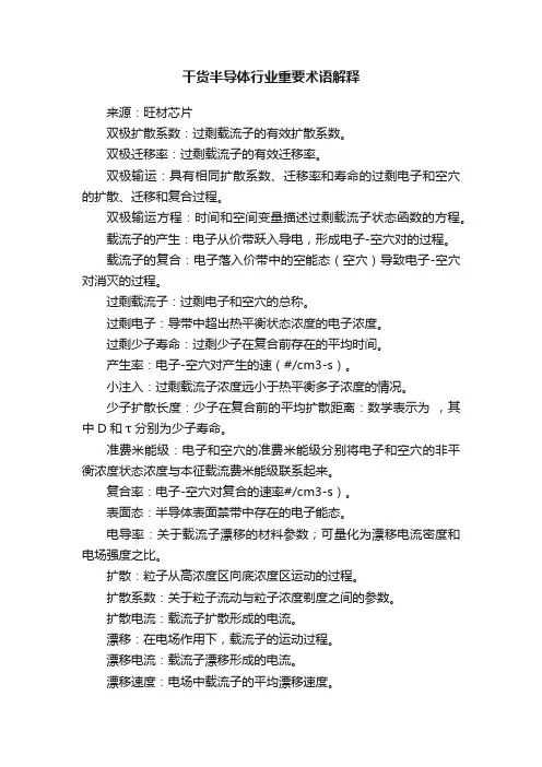 干货半导体行业重要术语解释