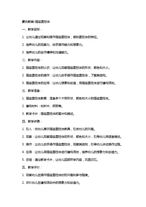 蒙氏教案插座圆柱体