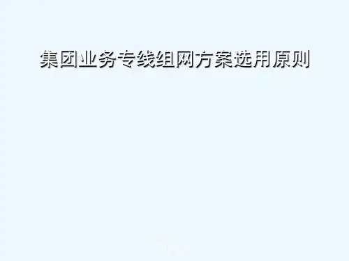 专线组网方案和技术选用原则