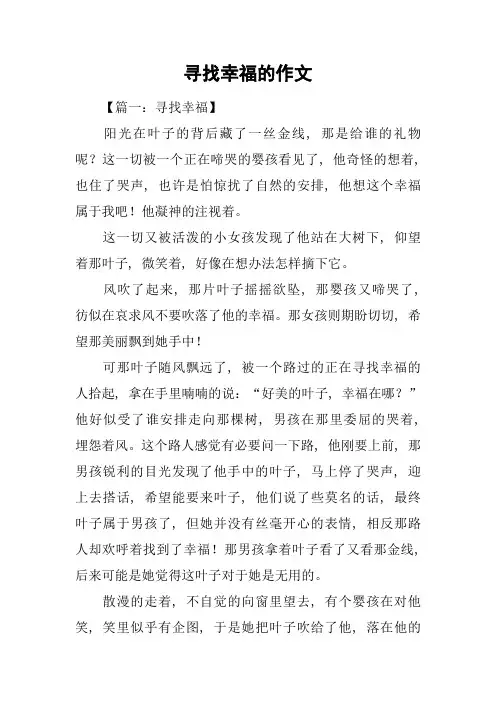 寻找幸福的作文