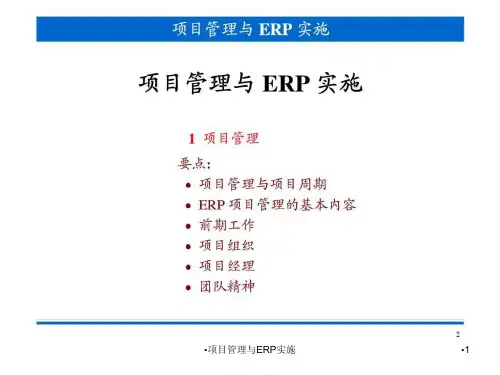 项目管理与ERP实施课件