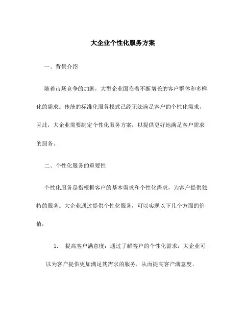 大企业个性化服务方案