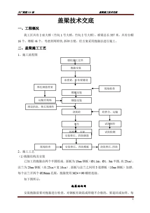 盖梁技术交底__抱箍法