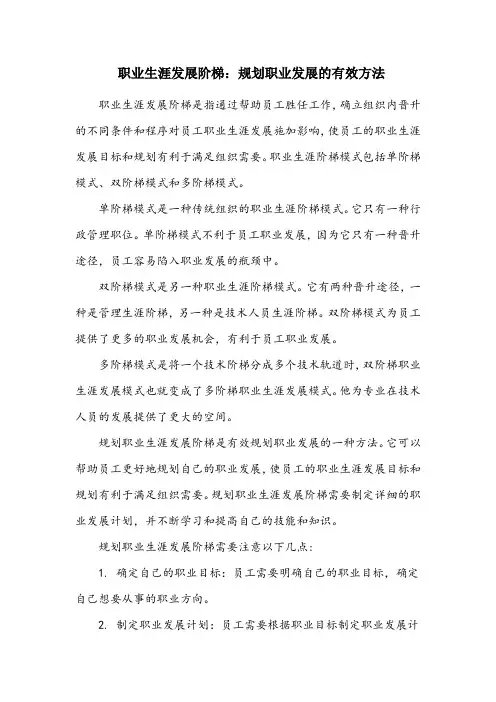职业生涯发展阶梯名词解释