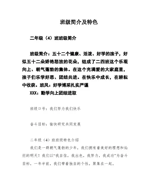 班级简介及特色