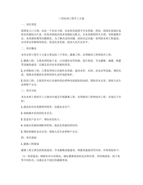 三项水利工程开工方案
