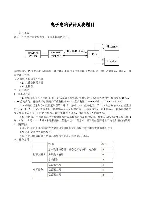 电子电路设计竞赛题目