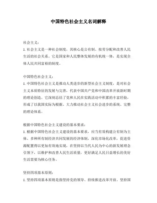 中国特色社会主义名词解释