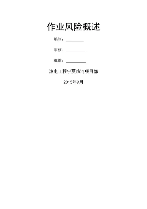 作业风险概述