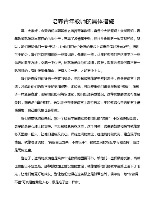 培养青年教师的具体措施