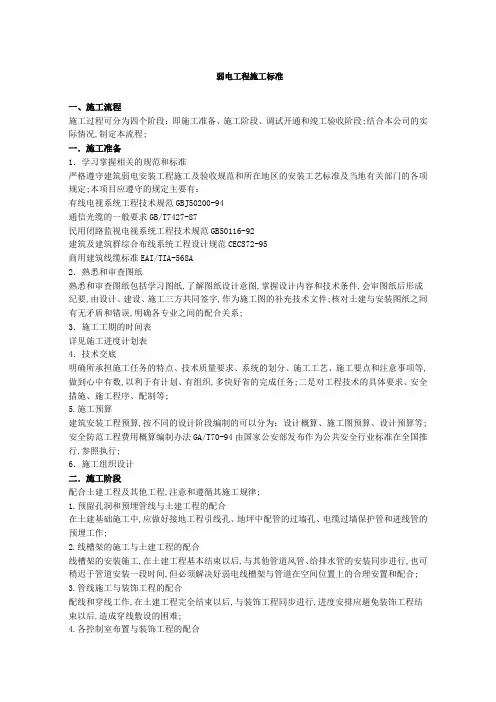 弱电工程施工标准
