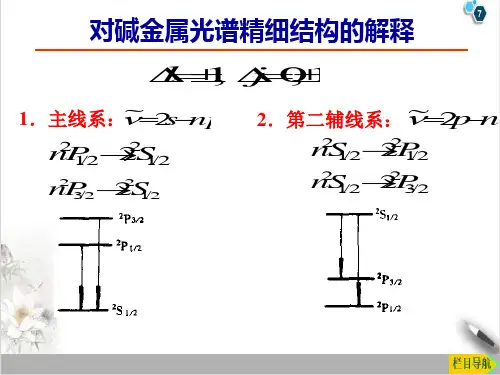高二物理竞赛对碱金属光谱精细结构的解释PPT(课件)