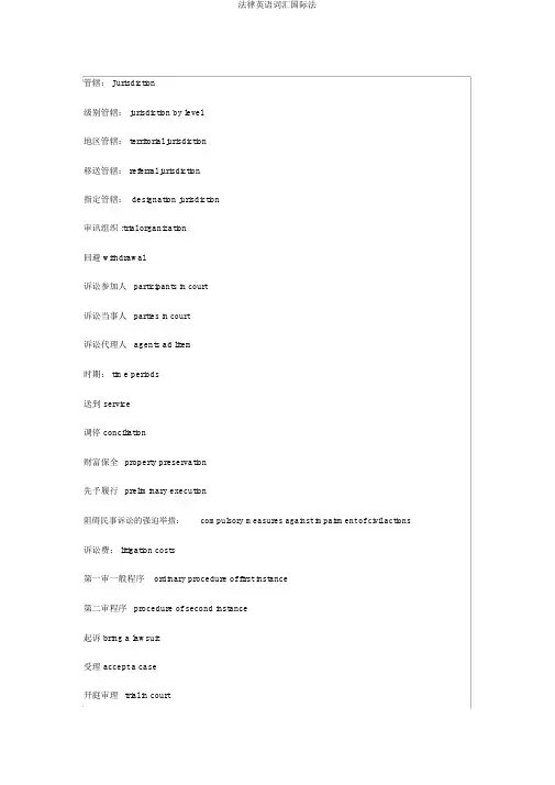 法律英语词汇国际法