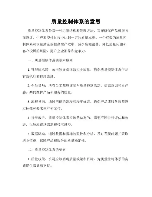 质量控制体系的意思