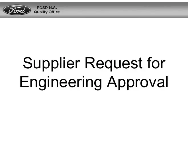 Ford_Supplier Request for Engineering Approval (SREA)