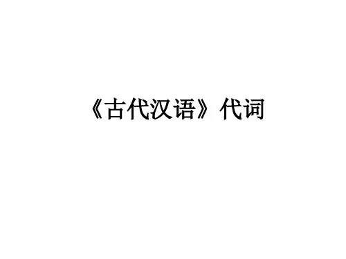 《古代汉语》代词用法精析课件