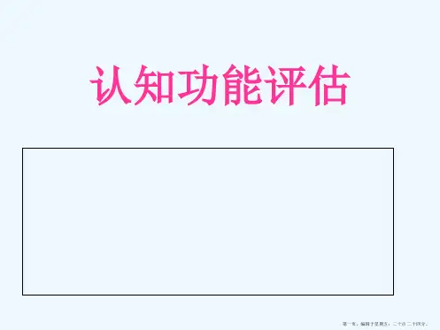 认知功能评估