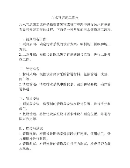污水管道施工流程