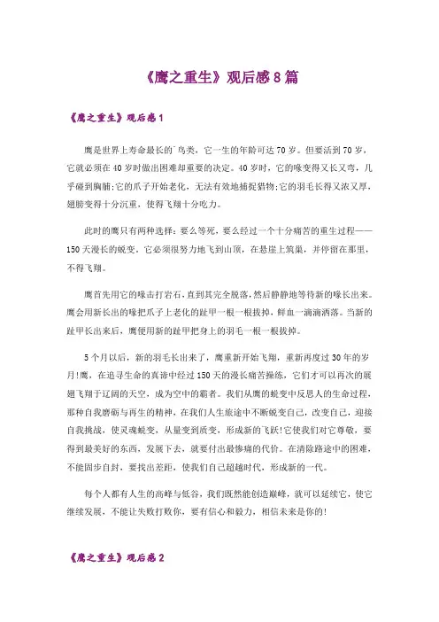 《鹰之重生》观后感8篇