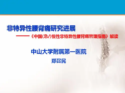非特异性腰背痛研究进展 2