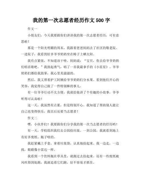 我的第一次志愿者经历作文500字