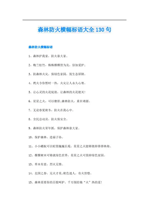 森林防火横幅标语大全130句