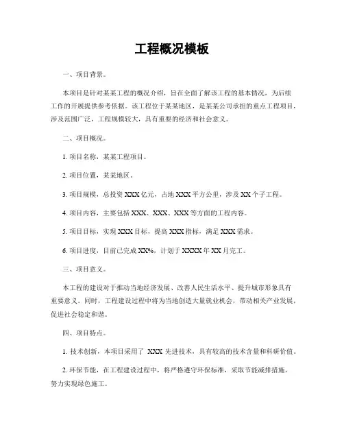 工程概况模板