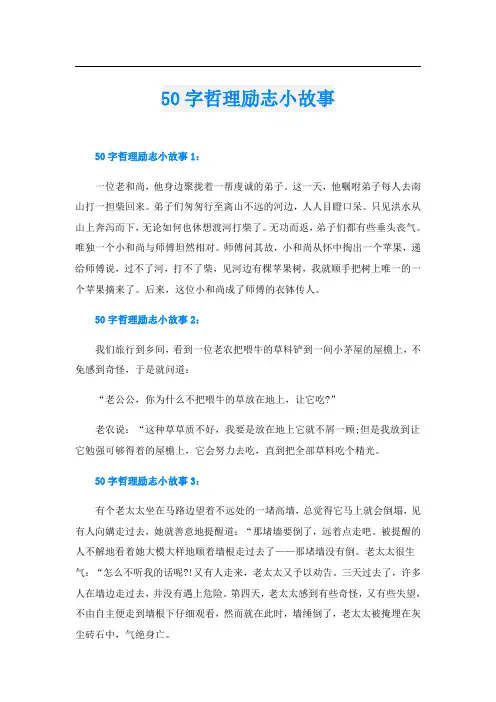 50字哲理励志小故事