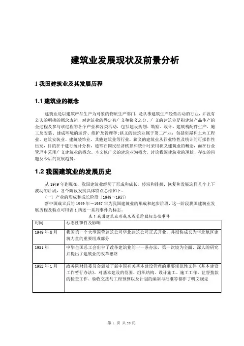 建筑业发展现状及前景分析