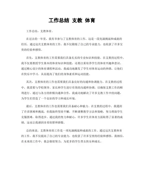 工作总结 支教 体育
