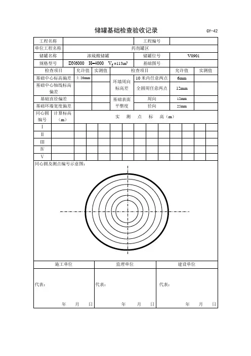 储罐安装工序验收表格