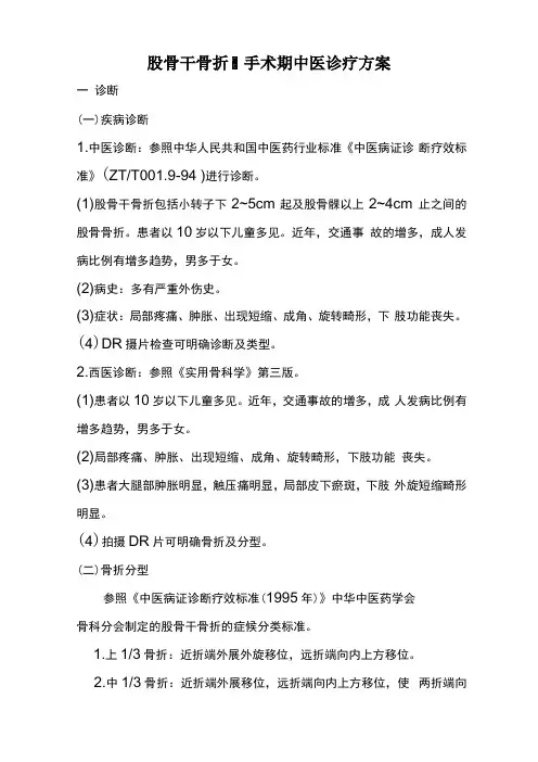 股骨干骨折围手术期中医诊疗方案