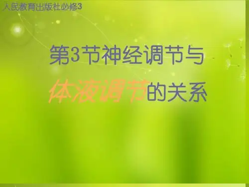 高中生物《第二章 第三节 神经调节与体液调节的关系》课件 新人教版必修3