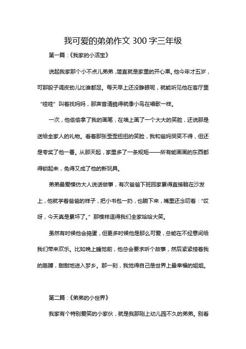 我可爱的弟弟作文300字三年级