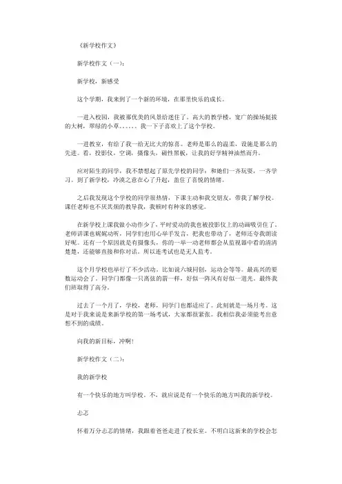 新学校作文12篇