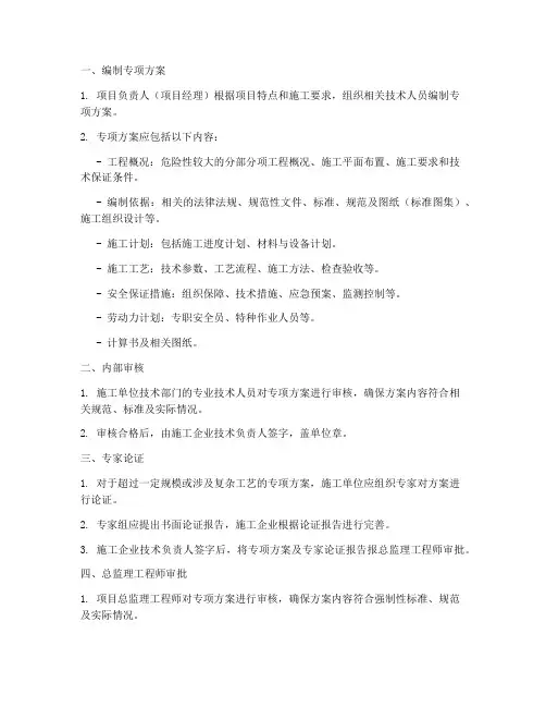 企业专项方案审批程序