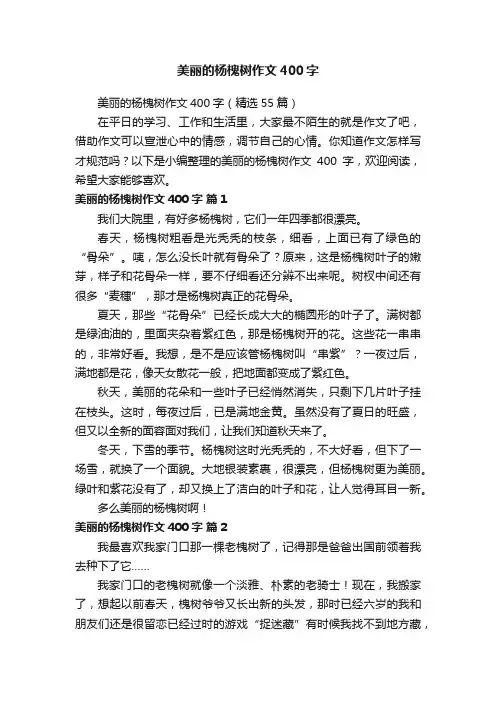 美丽的杨槐树作文400字