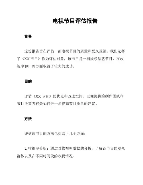 电视节目评估报告
